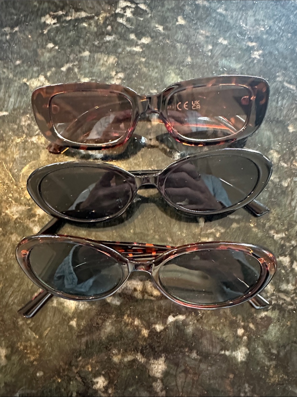 Stylish Women's Tortoiseshell and Black Sunglasses Trio